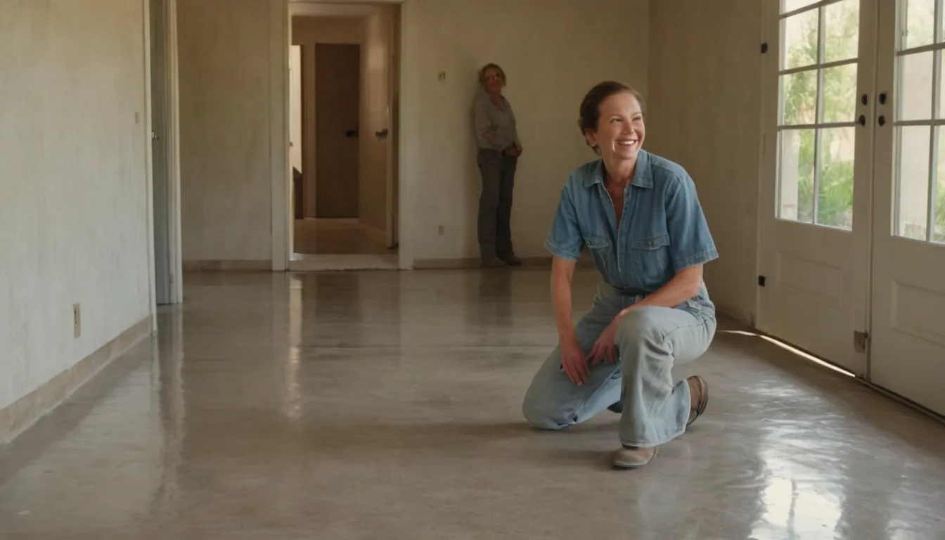 Concrete floor in a Danville home being prepared for a protective coating